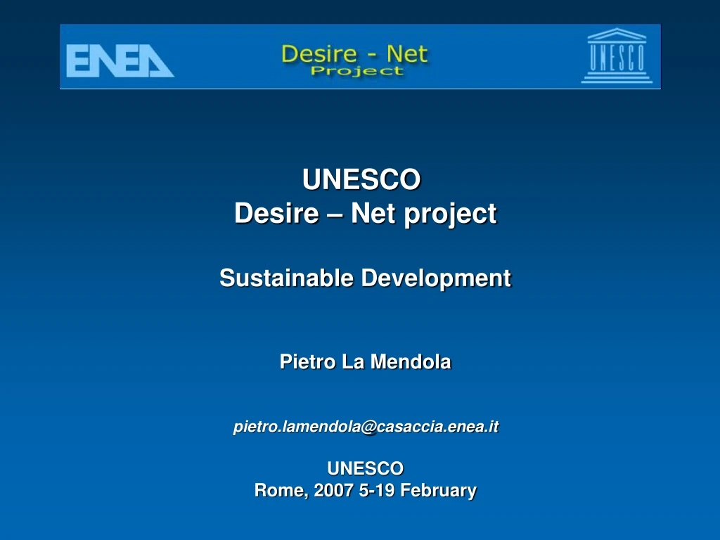 unesco desire net project sustainable development