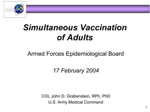 Simultaneous Vaccination of Adults
