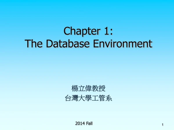 Chapter 1: The Database Environment