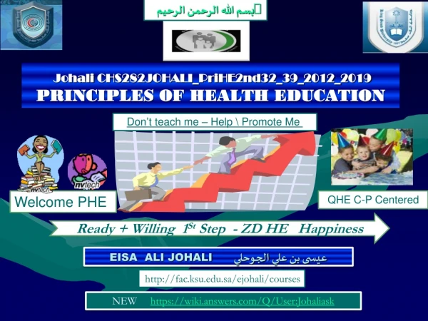 Johali CHS282JOHALI_PriHE2nd32_39_2012_2019 PRINCIPLES OF HEALTH EDUCATION