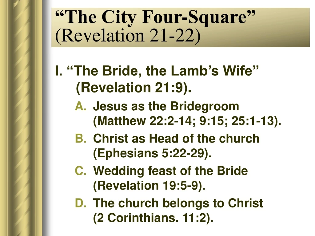 the city four square revelation 21 22