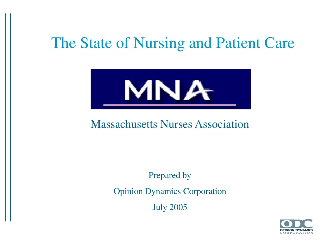 the state of nursing and patient care