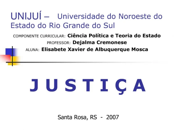 UNIJU Universidade do Noroeste do Estado do Rio Grande do Sul