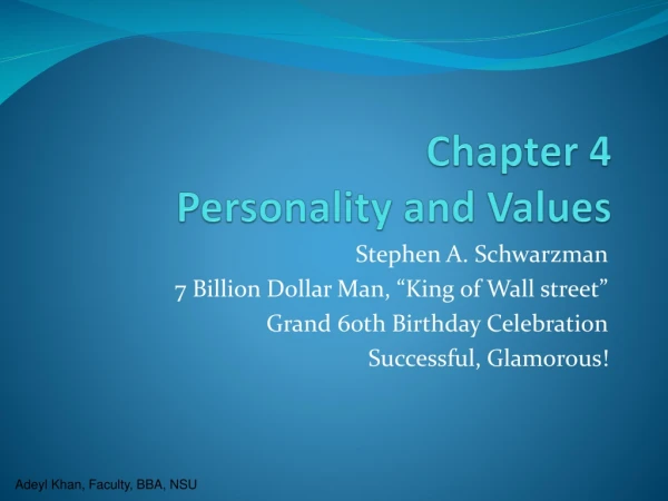 Chapter 4 Personality and Values