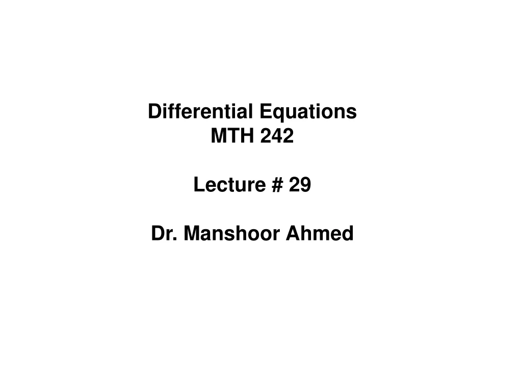 differential equations mth 242 lecture