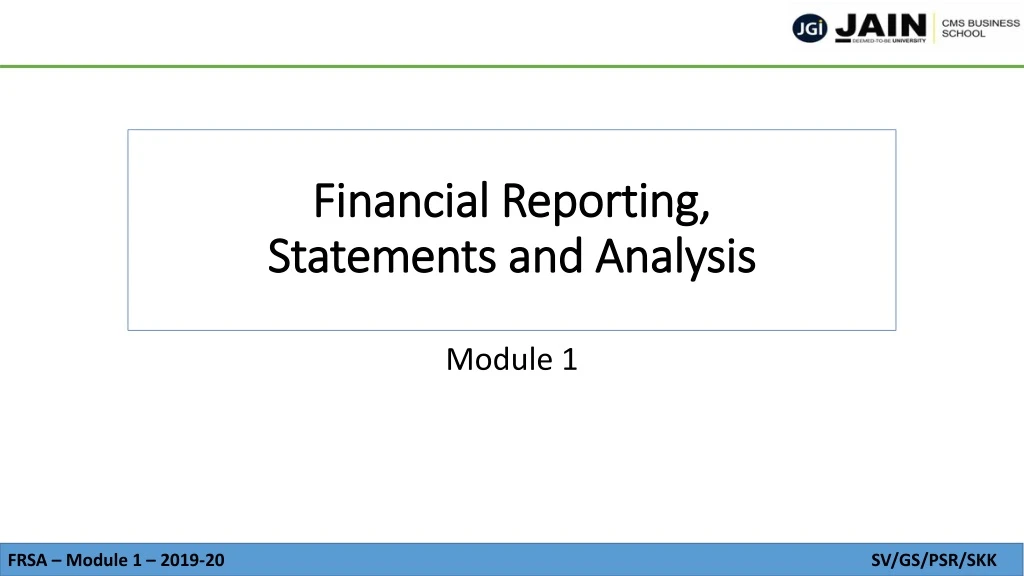 financial reporting statements and analysis