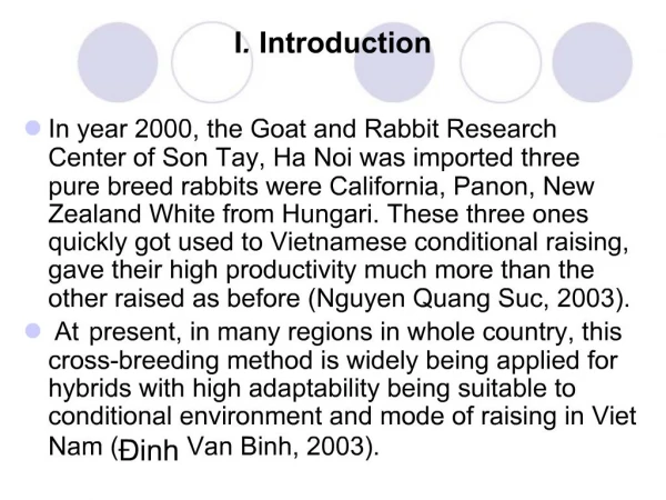 The abilities of reproduction and resistance for some common diseases of New Zealand rabbits raised in Thai Nguyen pro