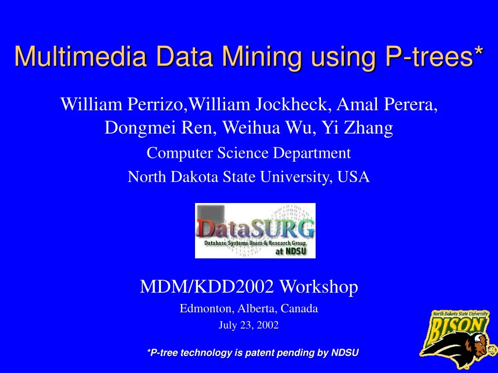 multimedia data mining using p trees