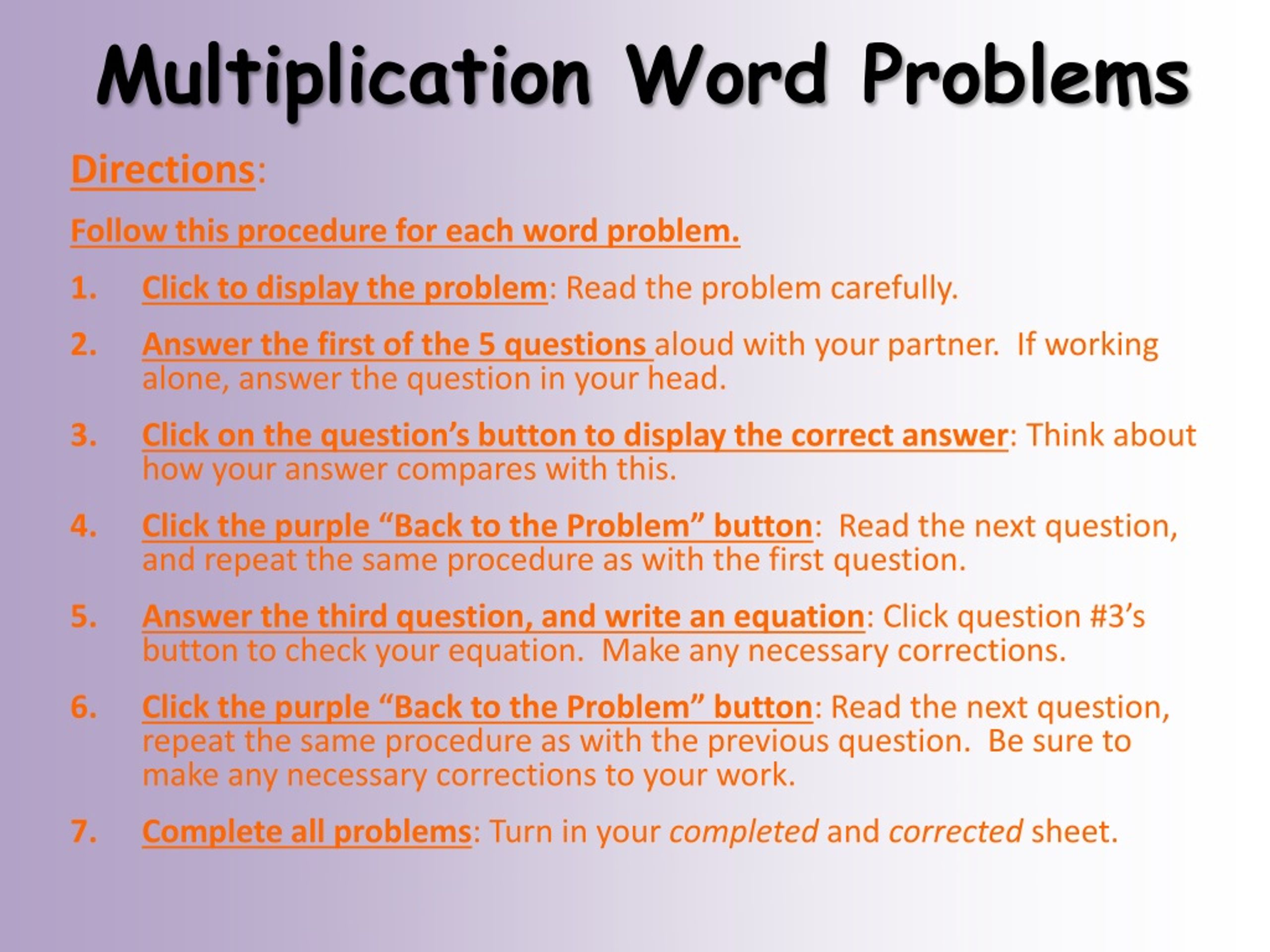 PPT - Multiplication Word Problems PowerPoint Presentation, free ...
