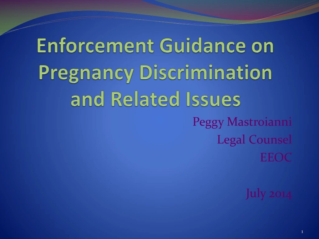 enforcement guidance on pregnancy discrimination and related issues