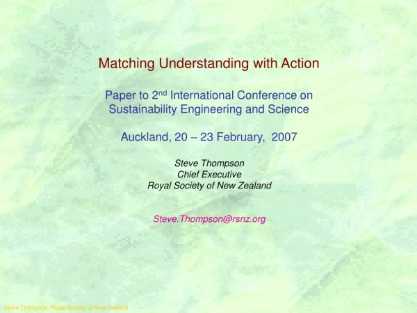 Steve Thompson, Royal Society of New Zealand