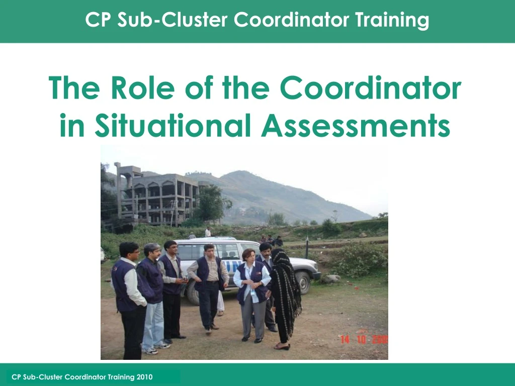 the role of the coordinator in situational assessments