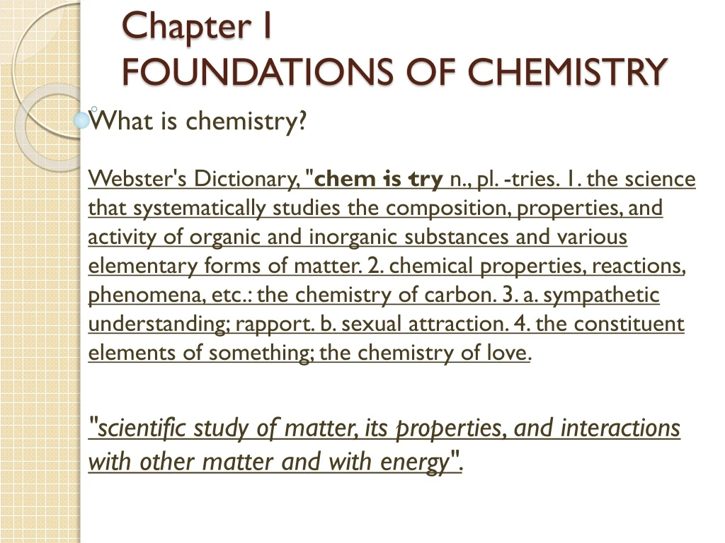 chapter i foundations of chemistry