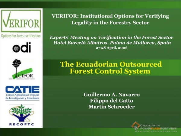 VERIFOR: Institutional Options for Verifying Legality in the Forestry Sector