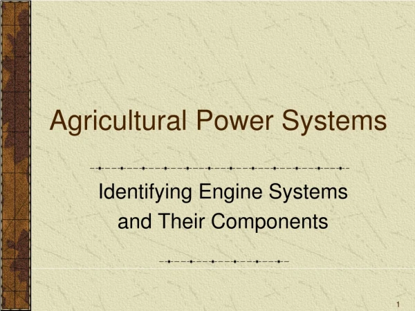 Agricultural Power Systems