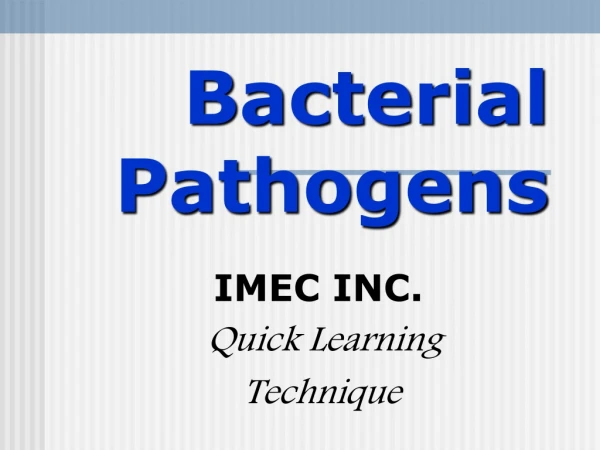 Bacterial Pathogens