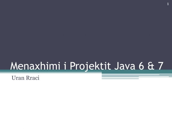 Menaxhimi i Projektit Java 6 &amp; 7