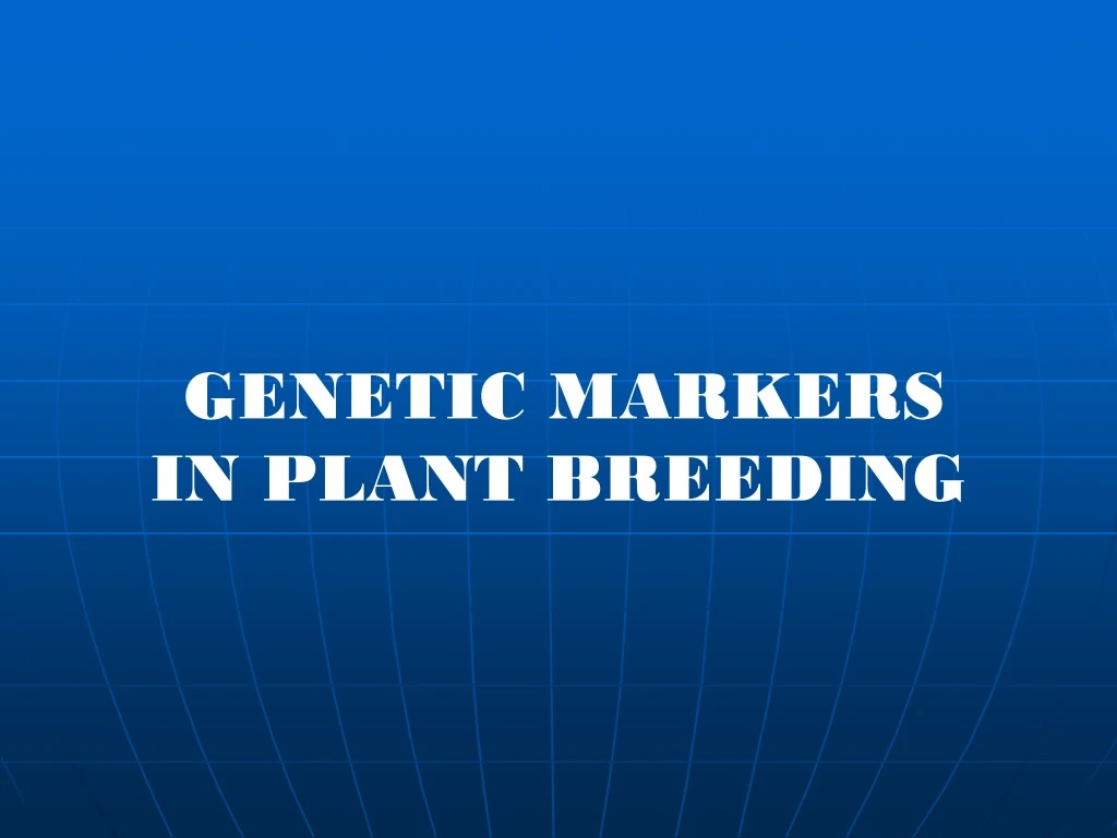 genetic markers in plant breeding