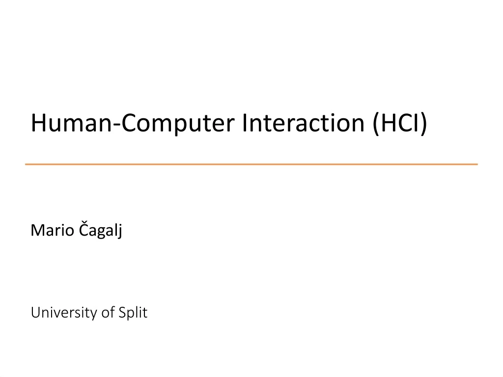 human computer interaction hci