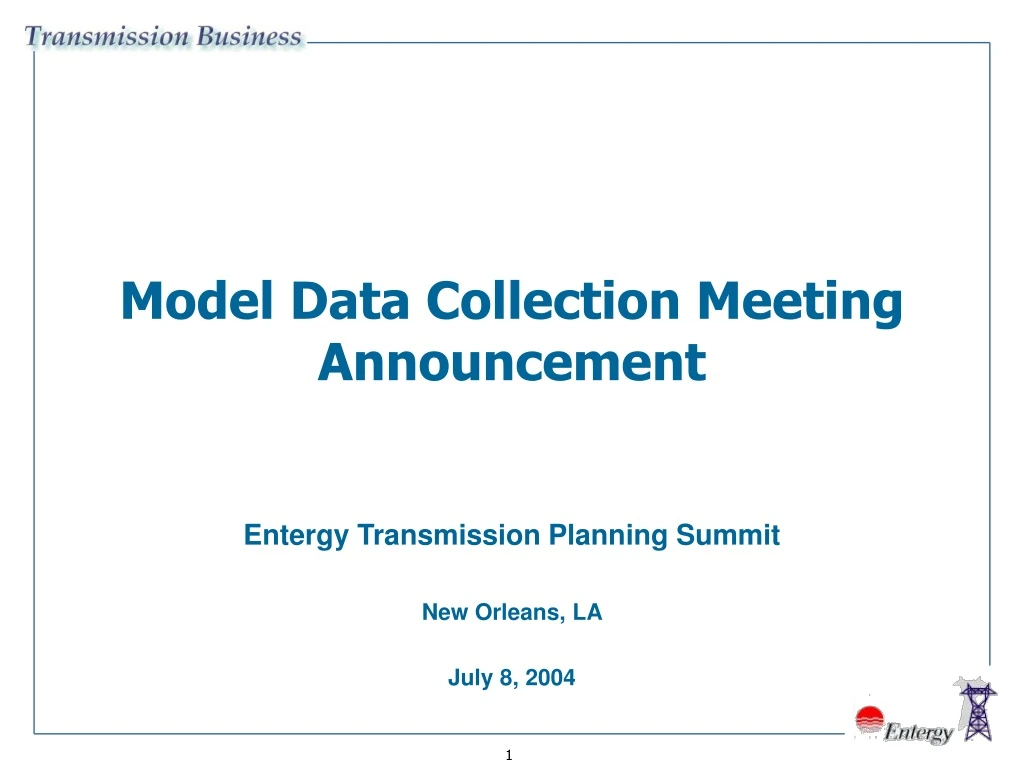 model data collection meeting announcement