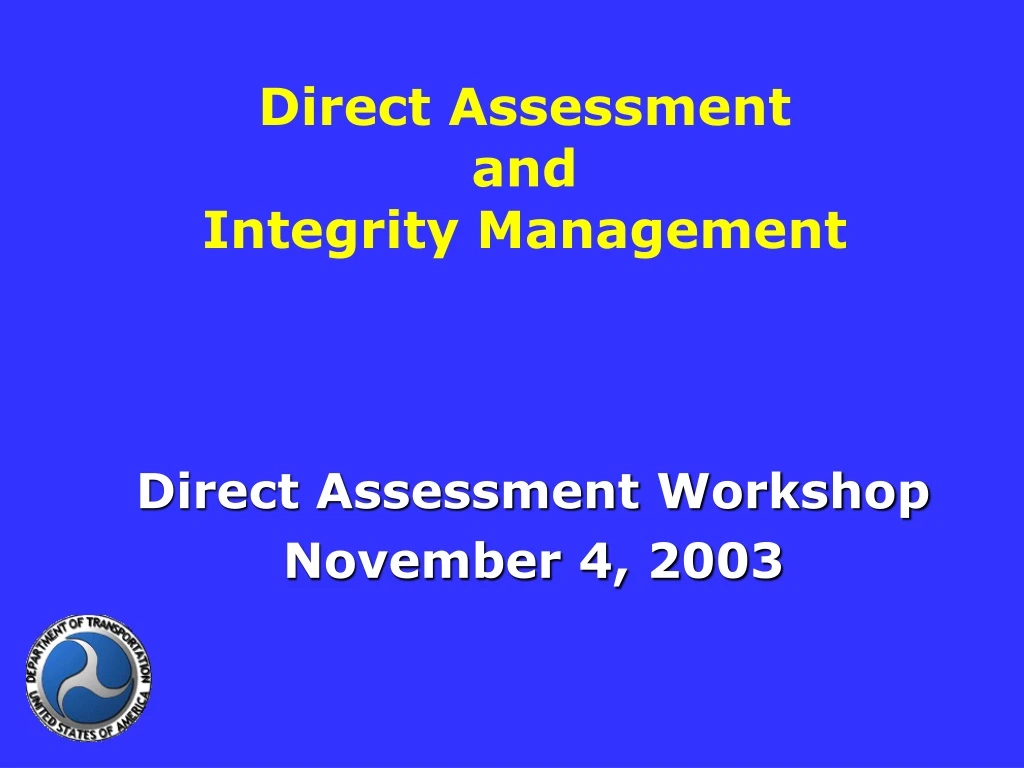 direct assessment and integrity management