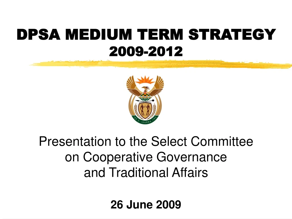 dpsa medium term strategy 2009 2012