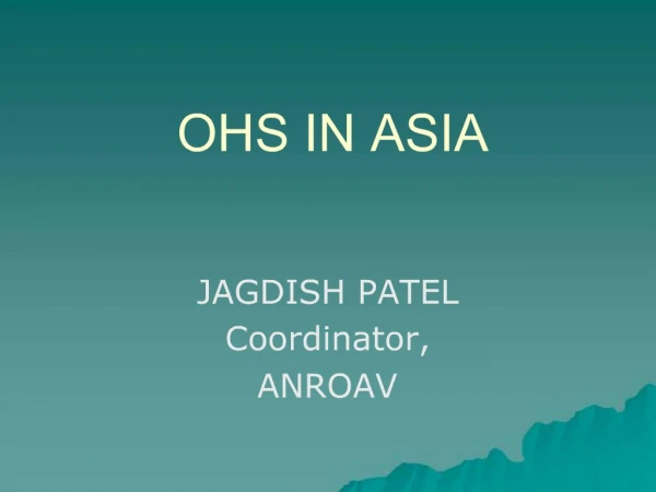 OHS IN ASIA