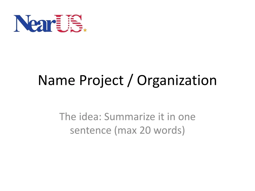 name project organization