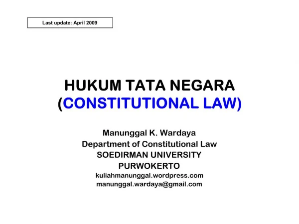 HUKUM TATA NEGARA CONSTITUTIONAL LAW