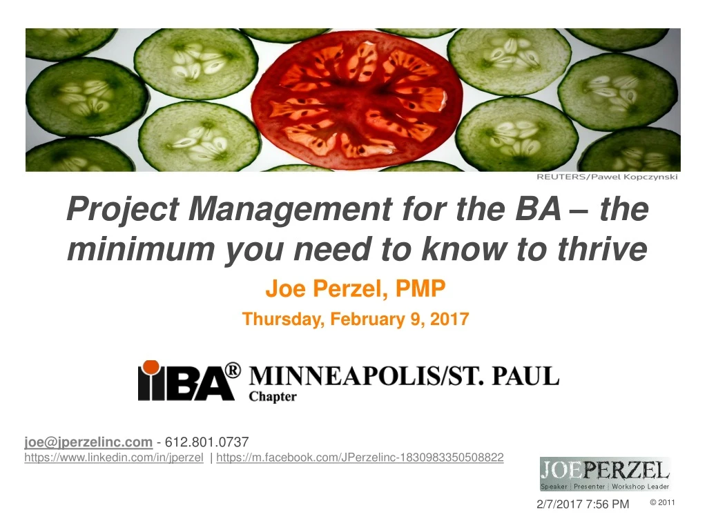 project management for the ba the minimum