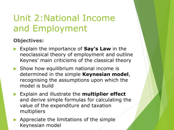 Unit 2:National Income and Employment