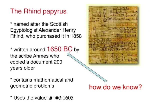 The Rhind papyrus