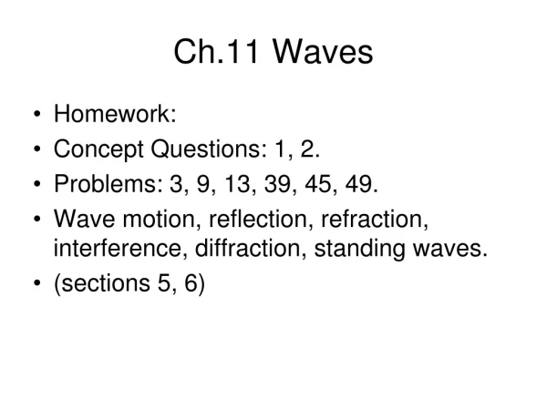 Ch.11 Waves