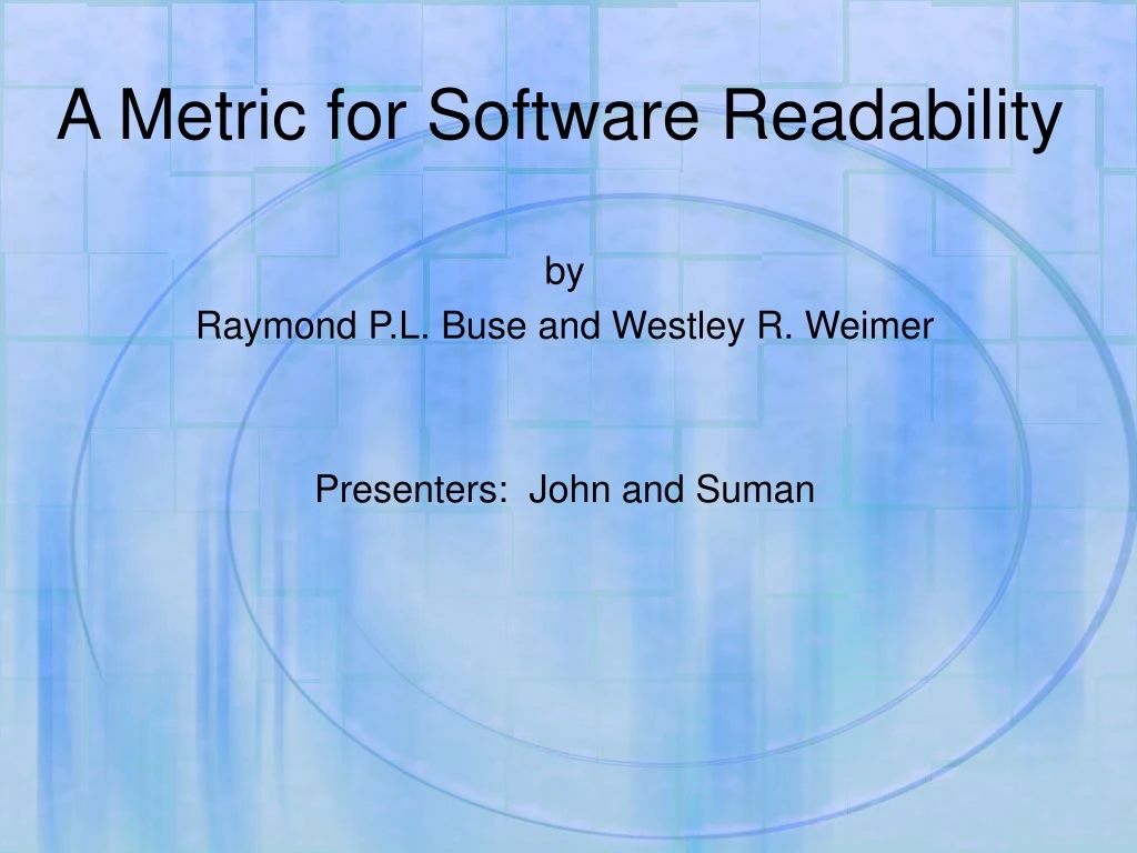 a metric for software readability