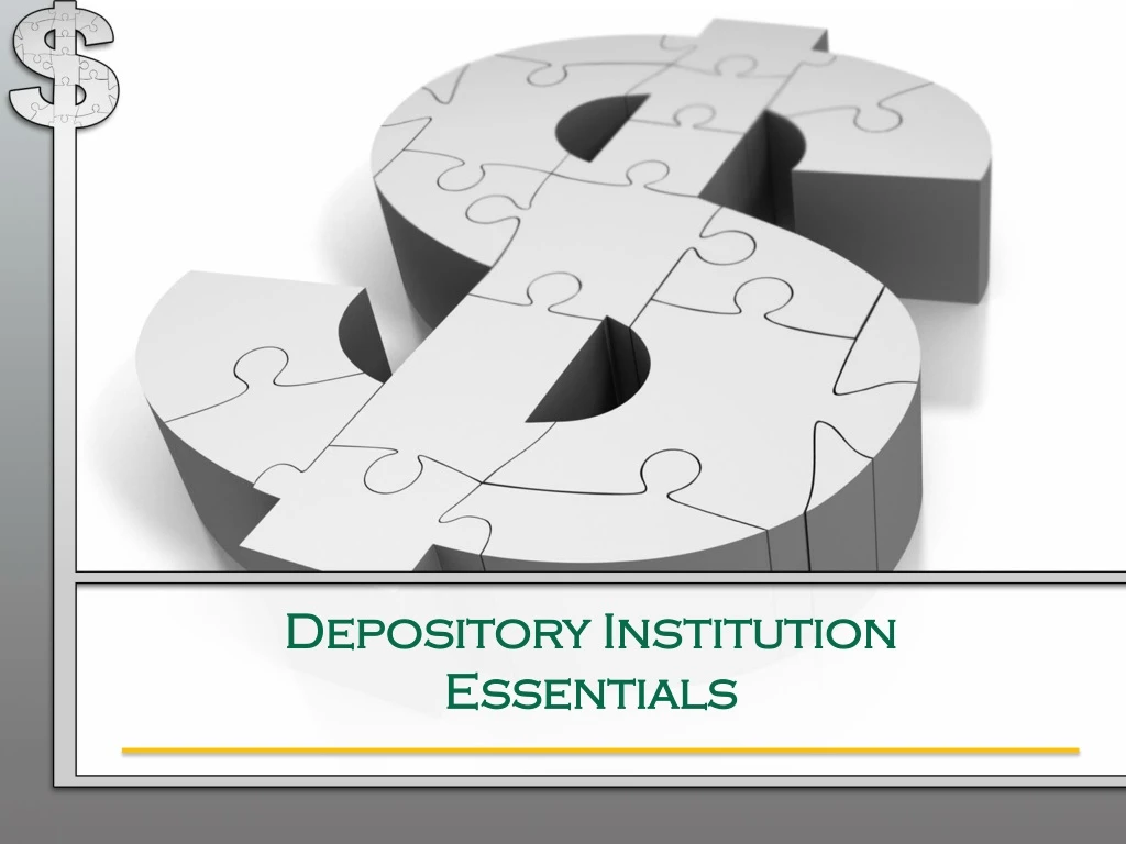 depository institution essentials