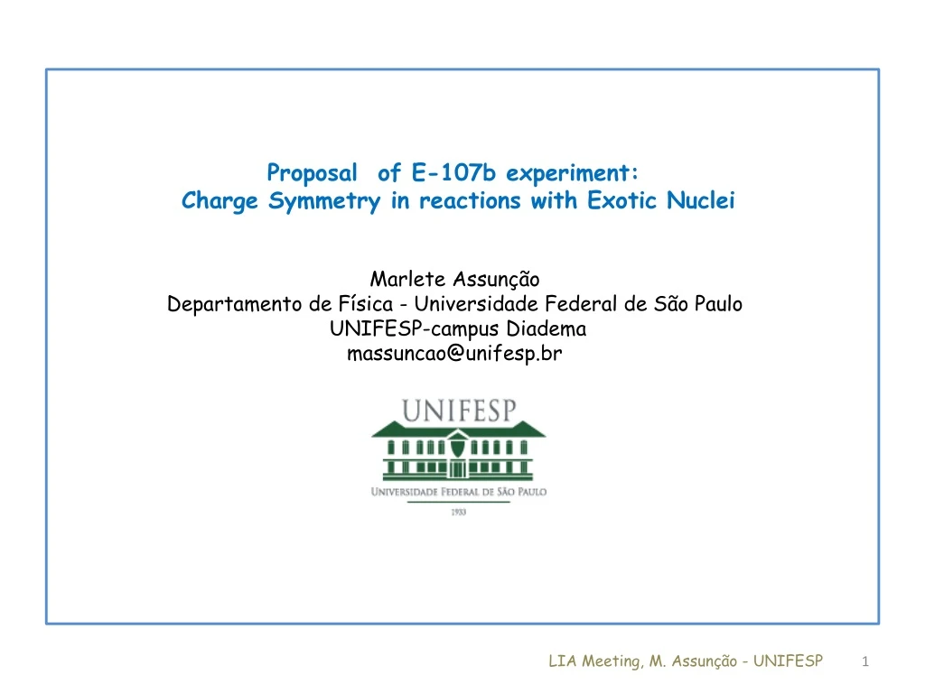 proposal of e 107b experiment charge symmetry
