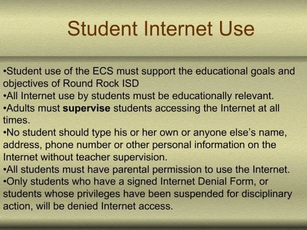 Student Internet Use