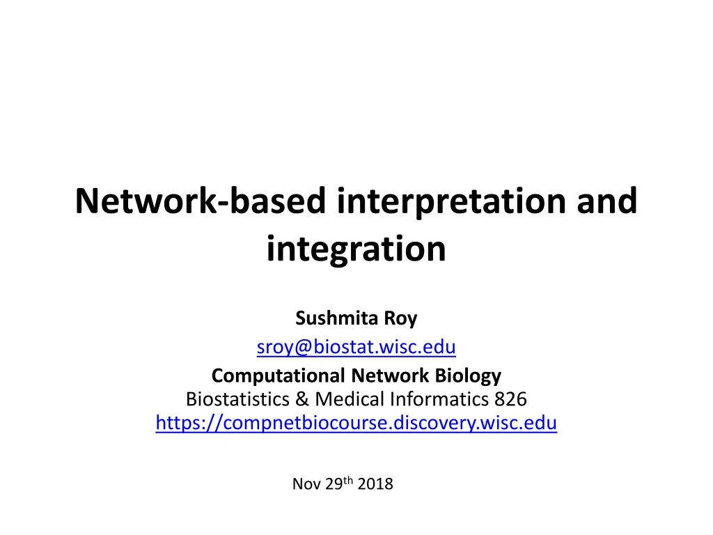 network based interpretation and integration