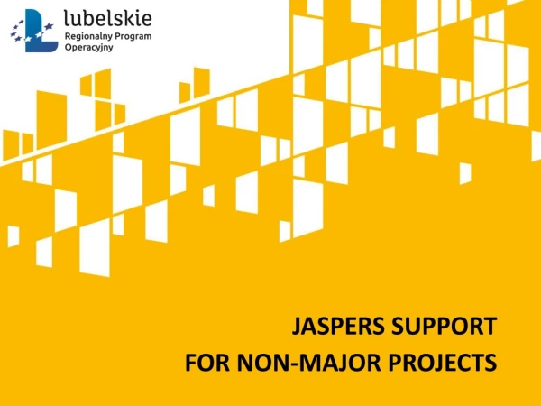 JASPERS SUPPORT FOR NON-MAJOR PROJECTS