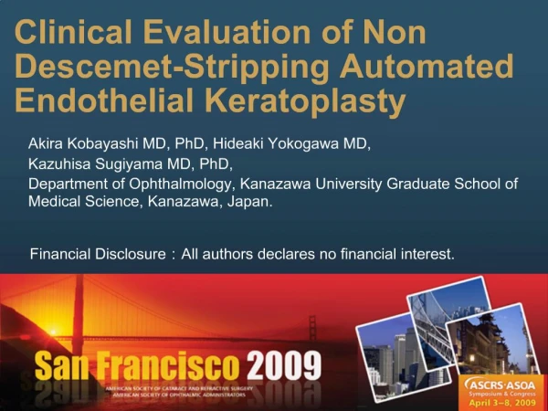 Clinical Evaluation of Non Descemet-Stripping Automated Endothelial Keratoplasty