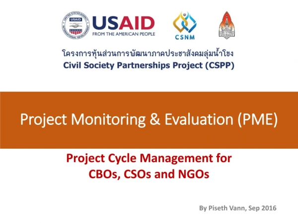 project monitoring evaluation pme