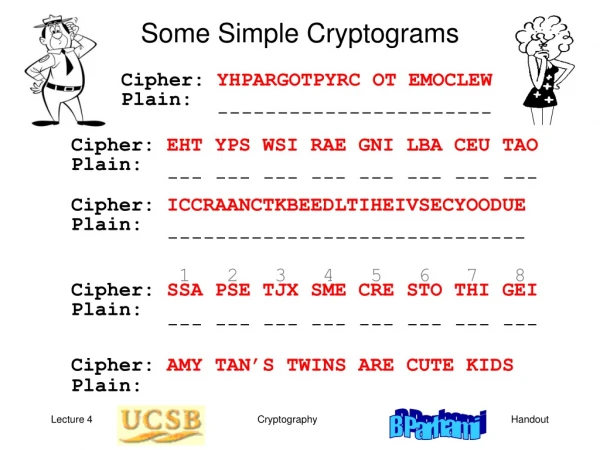 Some Simple Cryptograms