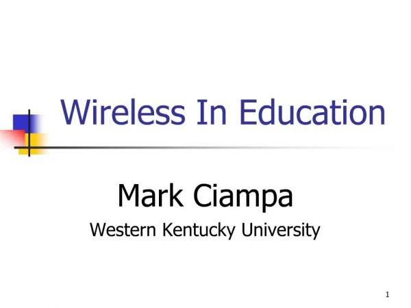 Wireless In Education