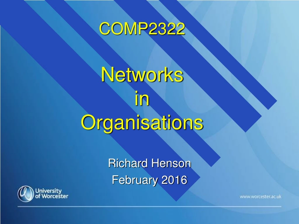 comp2322 networks in organisations