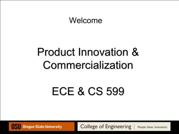 Product Innovation Commercialization ECE CS 599