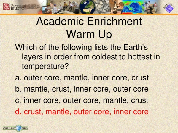 Academic Enrichment Warm Up