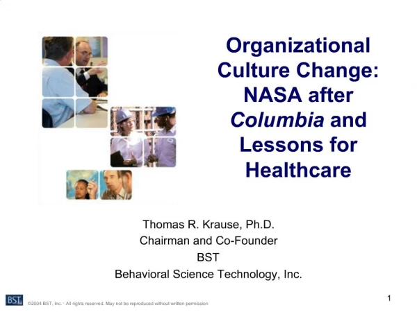 Organizational Culture Change: NASA after Columbia and Lessons for Healthcare