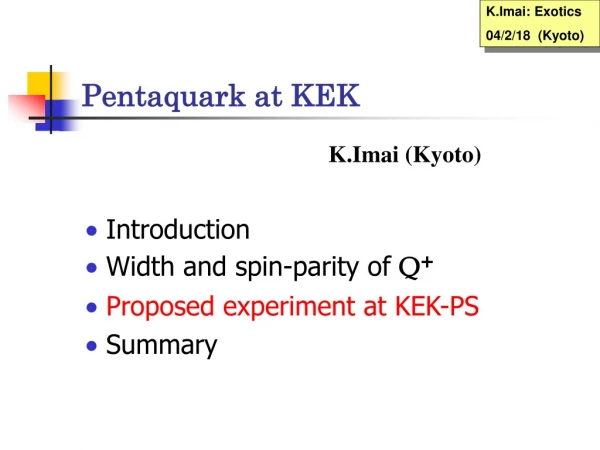 Pentaquark at KEK