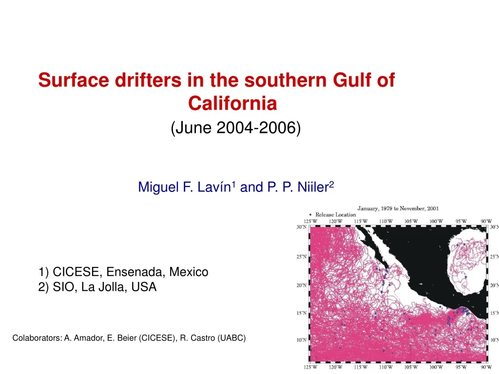 surface drifters in the southern gulf