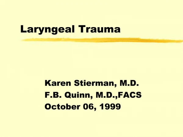 Laryngeal Trauma